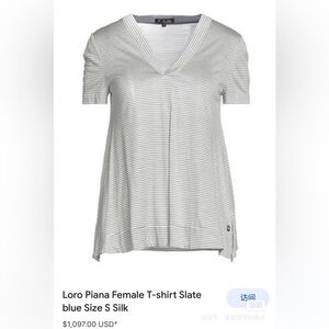 Loro Piana Blue Relaxed Fit Short Sleeve T-Shirt